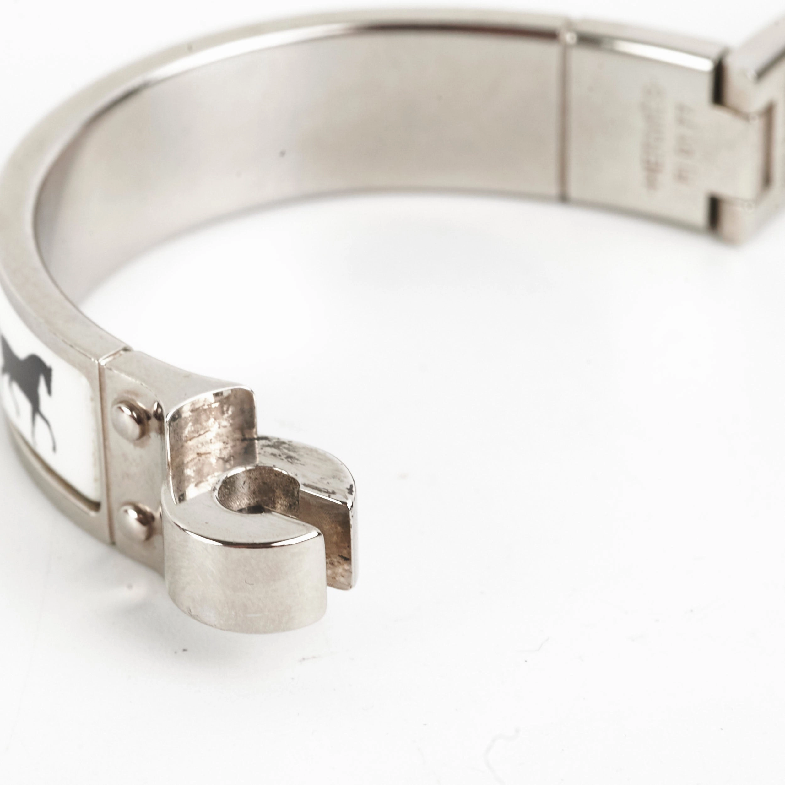 Hermes Enamel Hinged Bracelet Size M