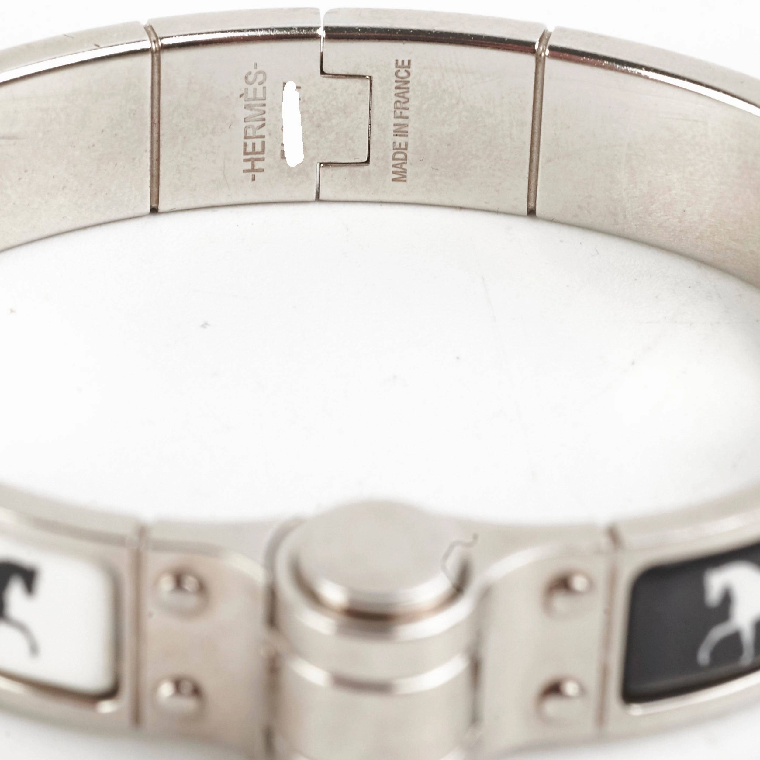 Hermes Enamel Hinged Bracelet Size M