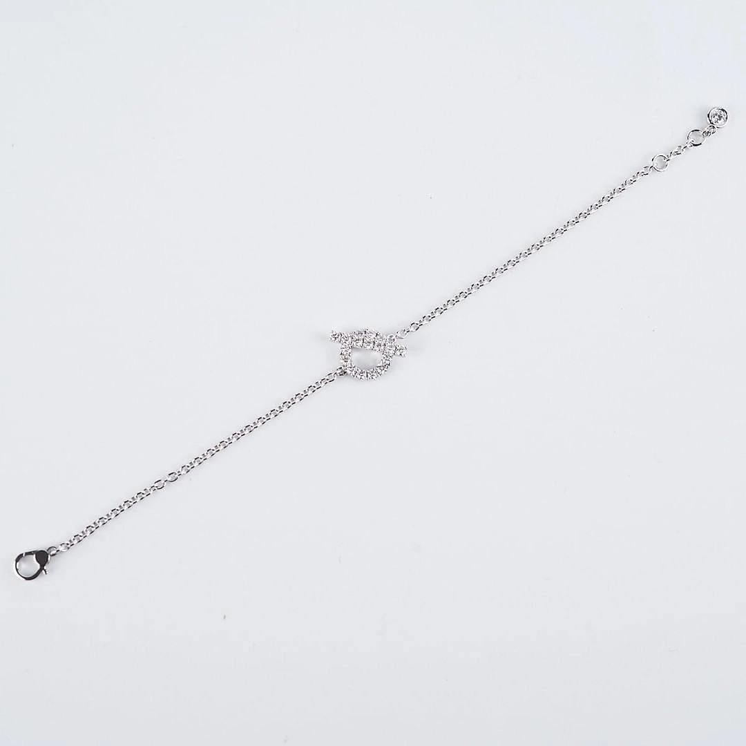 Hermes finess white gold bracelet SH
