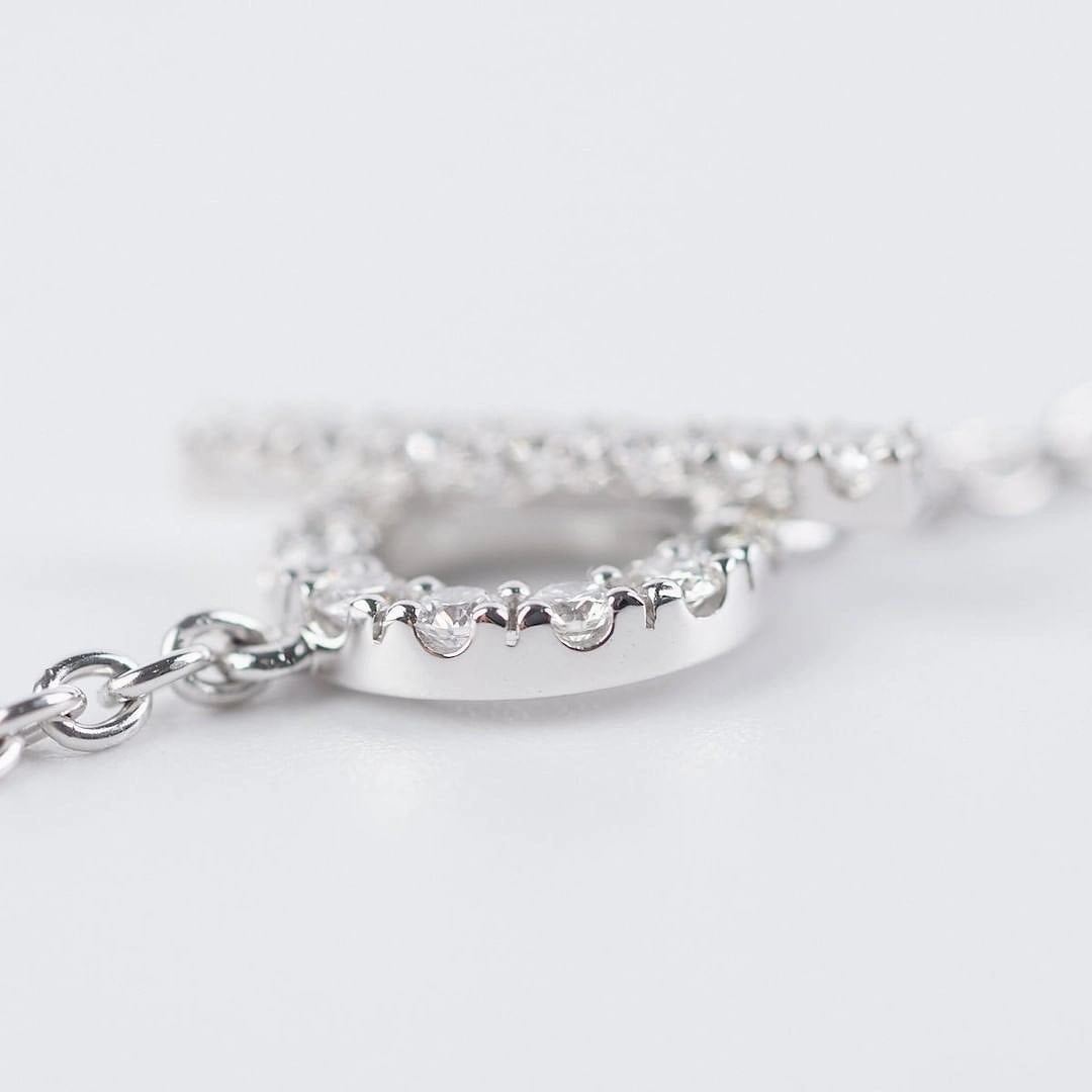 Hermes finess white gold bracelet SH
