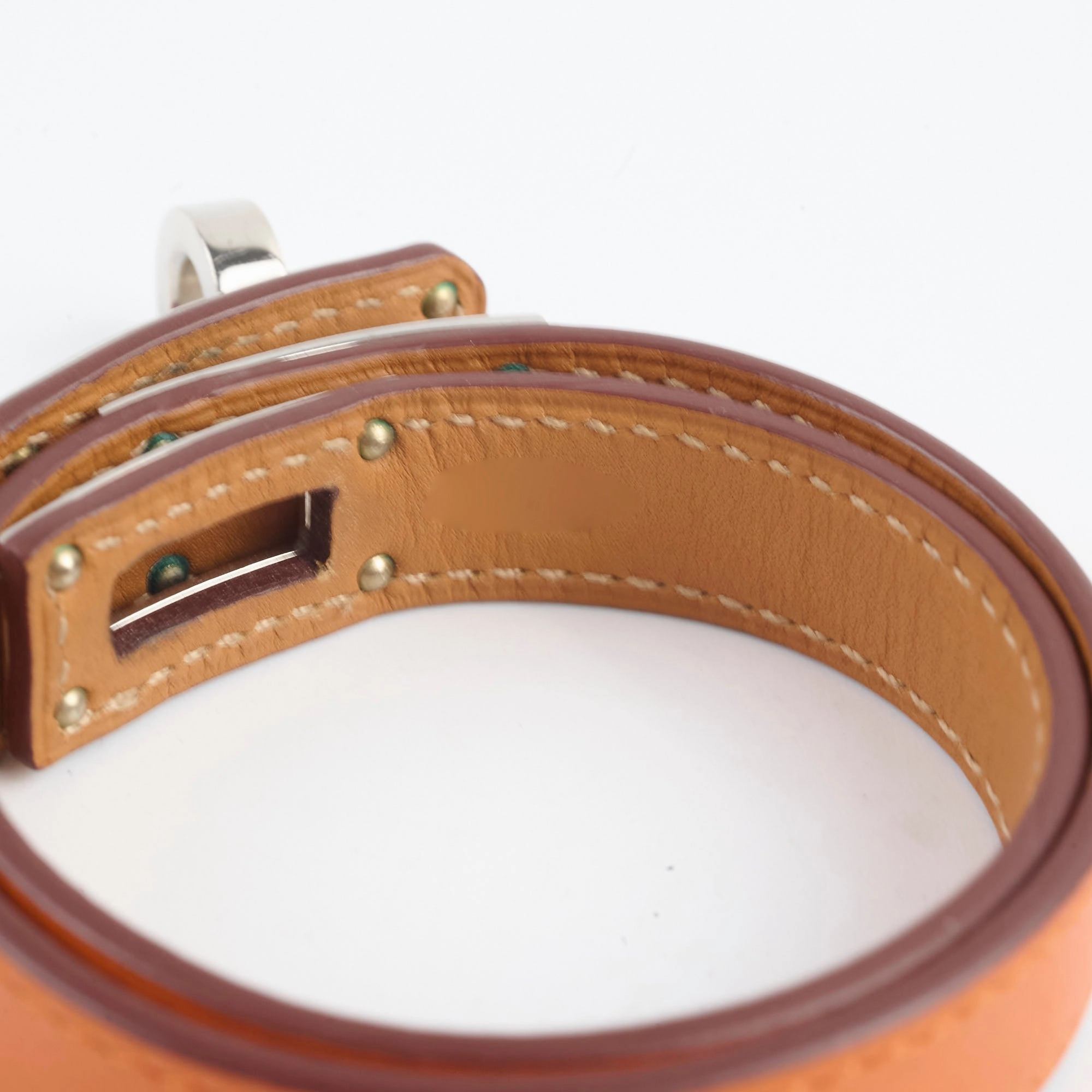 Hermes Kelly Double Tour Bracelet Orange Size S/T2