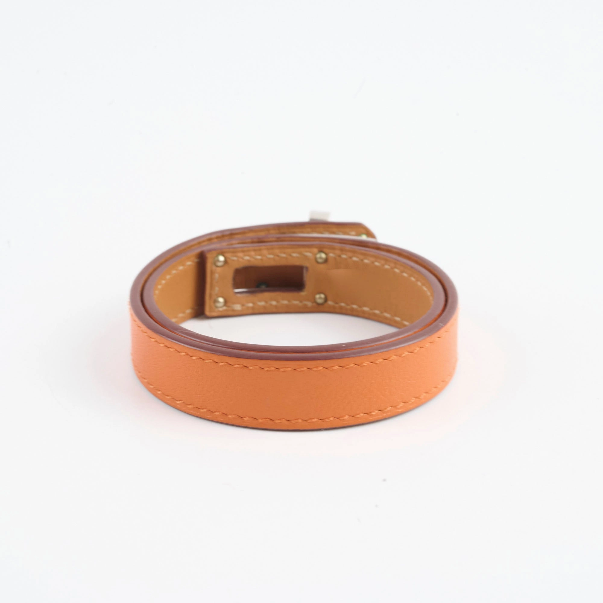 Hermes Kelly Double Tour Bracelet Orange Size S/T2
