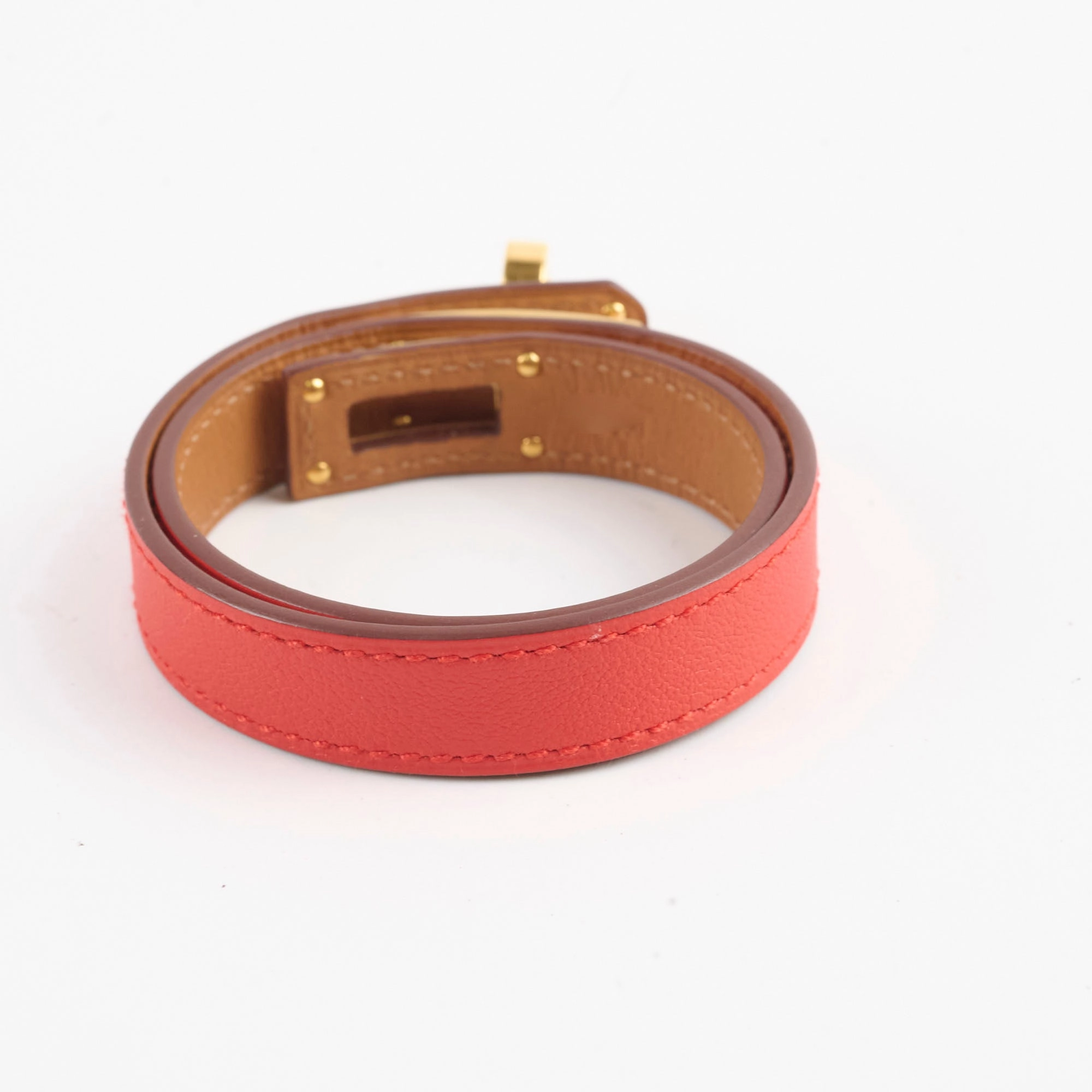 Hermes Kelly Double Tour Bracelet Red Size S/T2