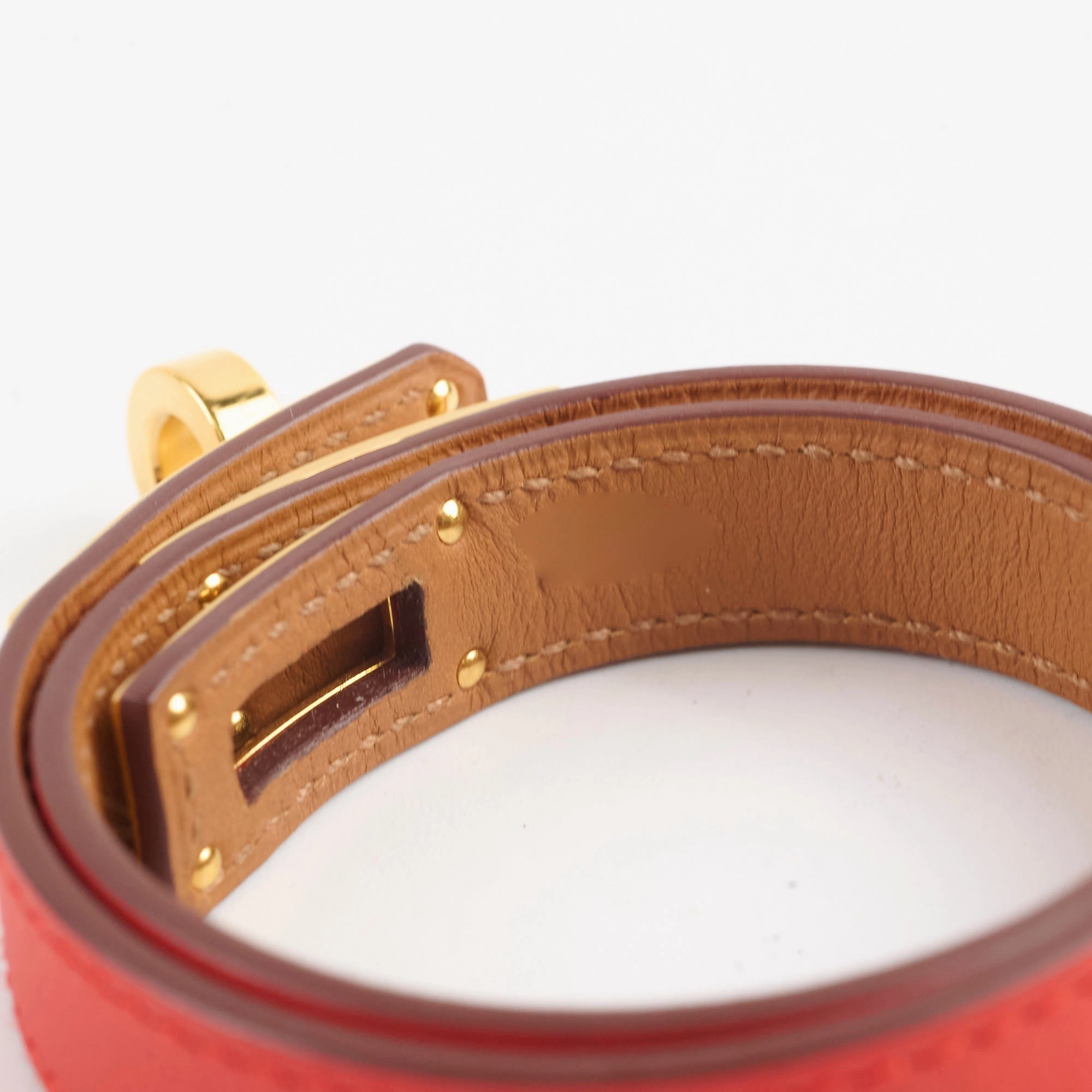 Hermes Kelly Double Tour Bracelet Red Size S/T2