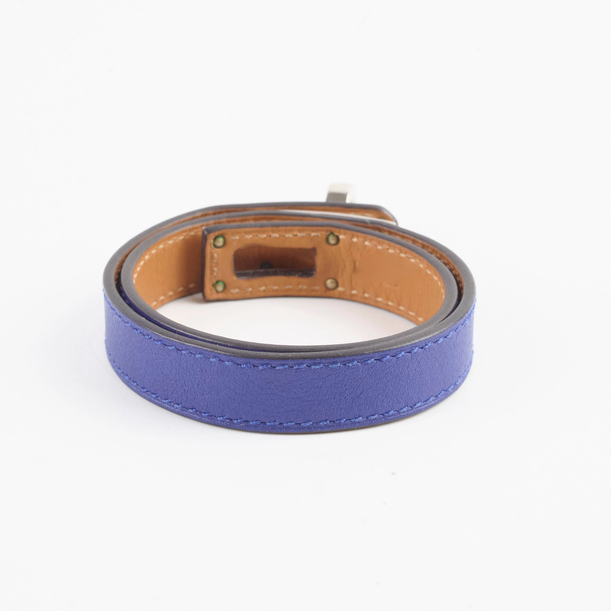 Hermes Kelly Double Tour Bracelet Size S/T2 Blue