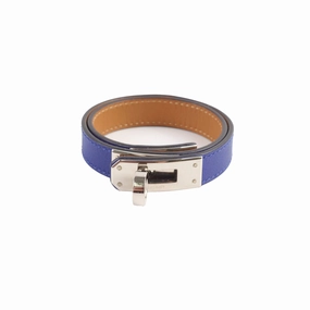 Hermes Kelly Double Tour Bracelet Size S/T2 Blue hand-chain-bracelet  