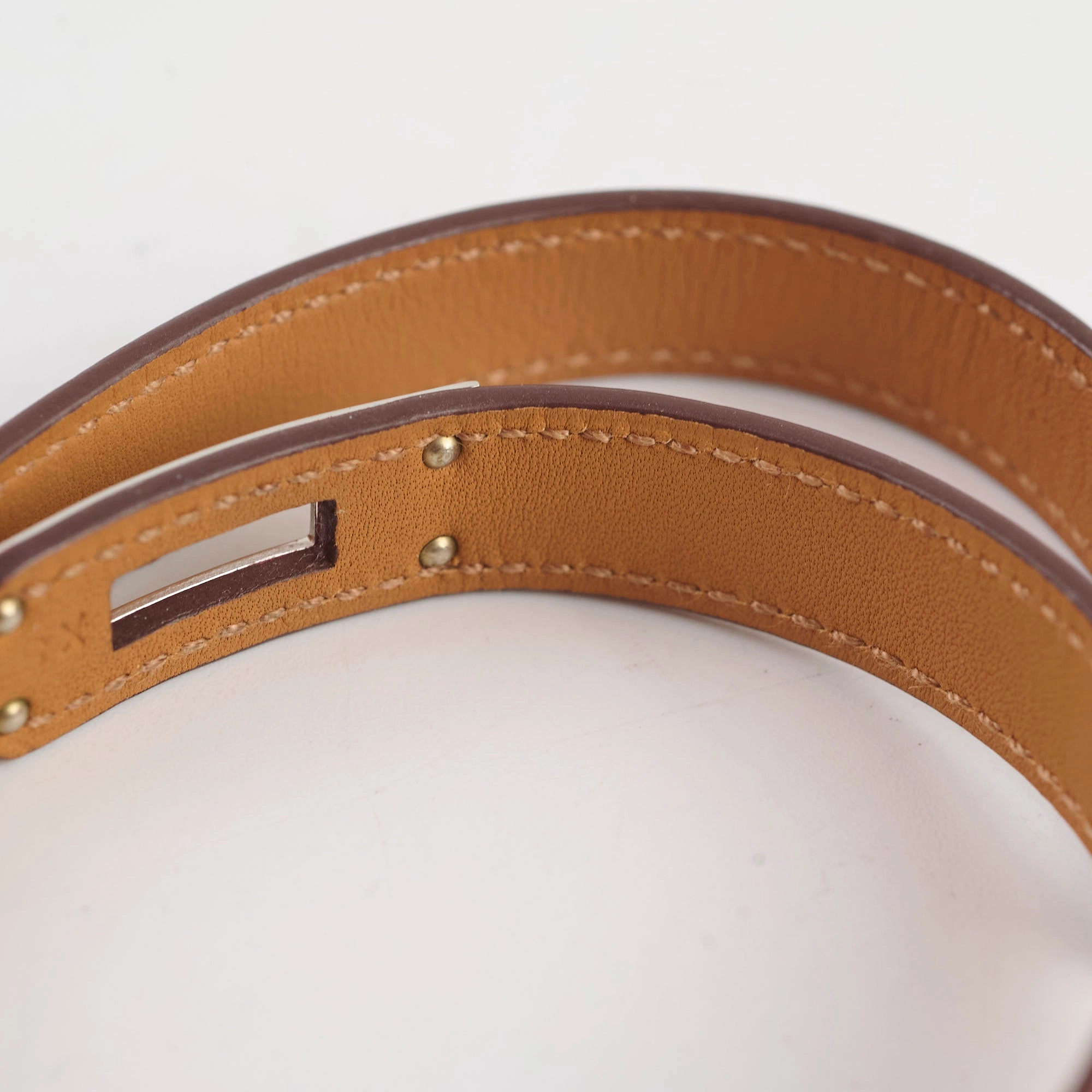 Hermes Leather Double Tour Bracelet XS Epsom Rouge Casque