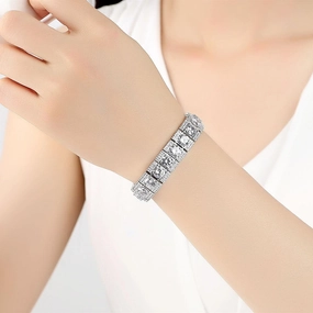 High-grade Copper Inlaid Zircon Bracelet European And American Entry Lux 