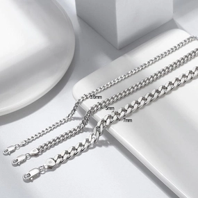 Hip Hop Cuban Chain S925 Sterling Silver Bracelet 