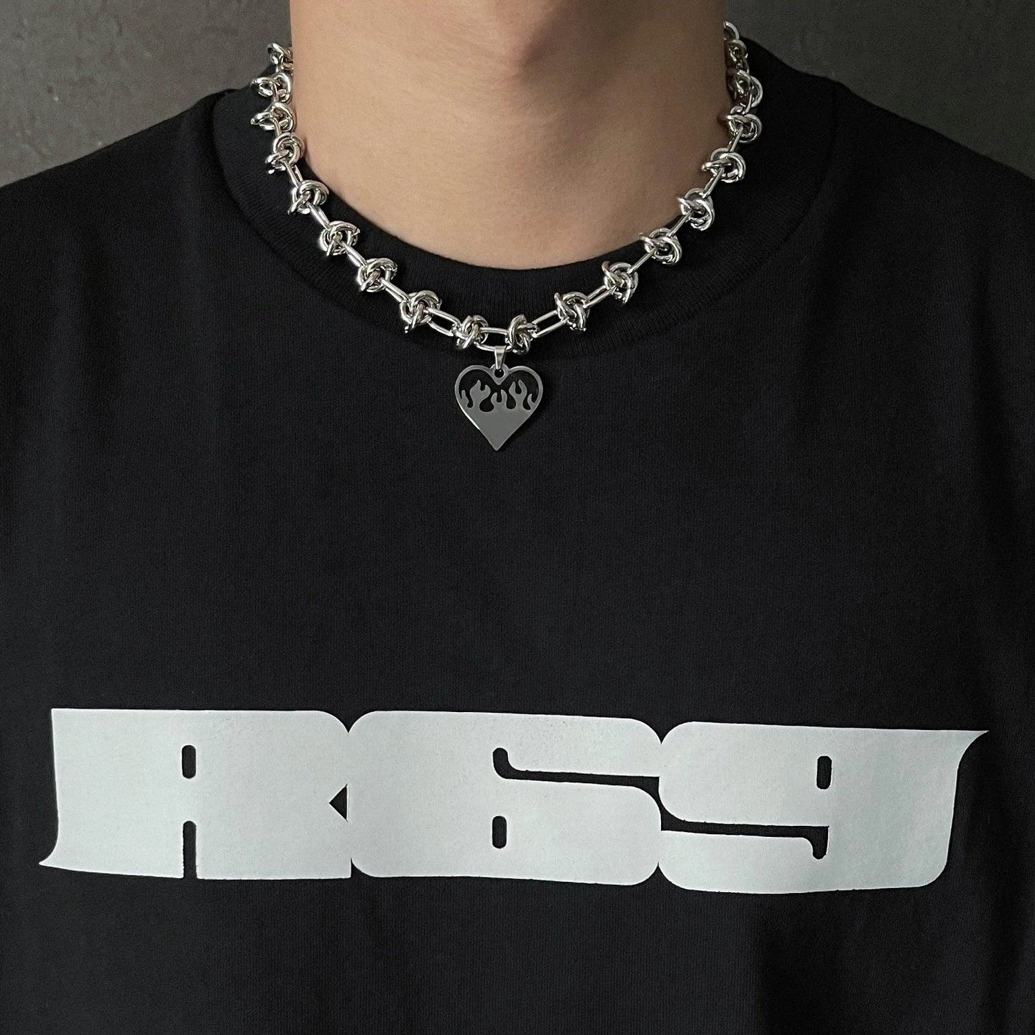 Hip Hop Dark Wind Collar Chain Male