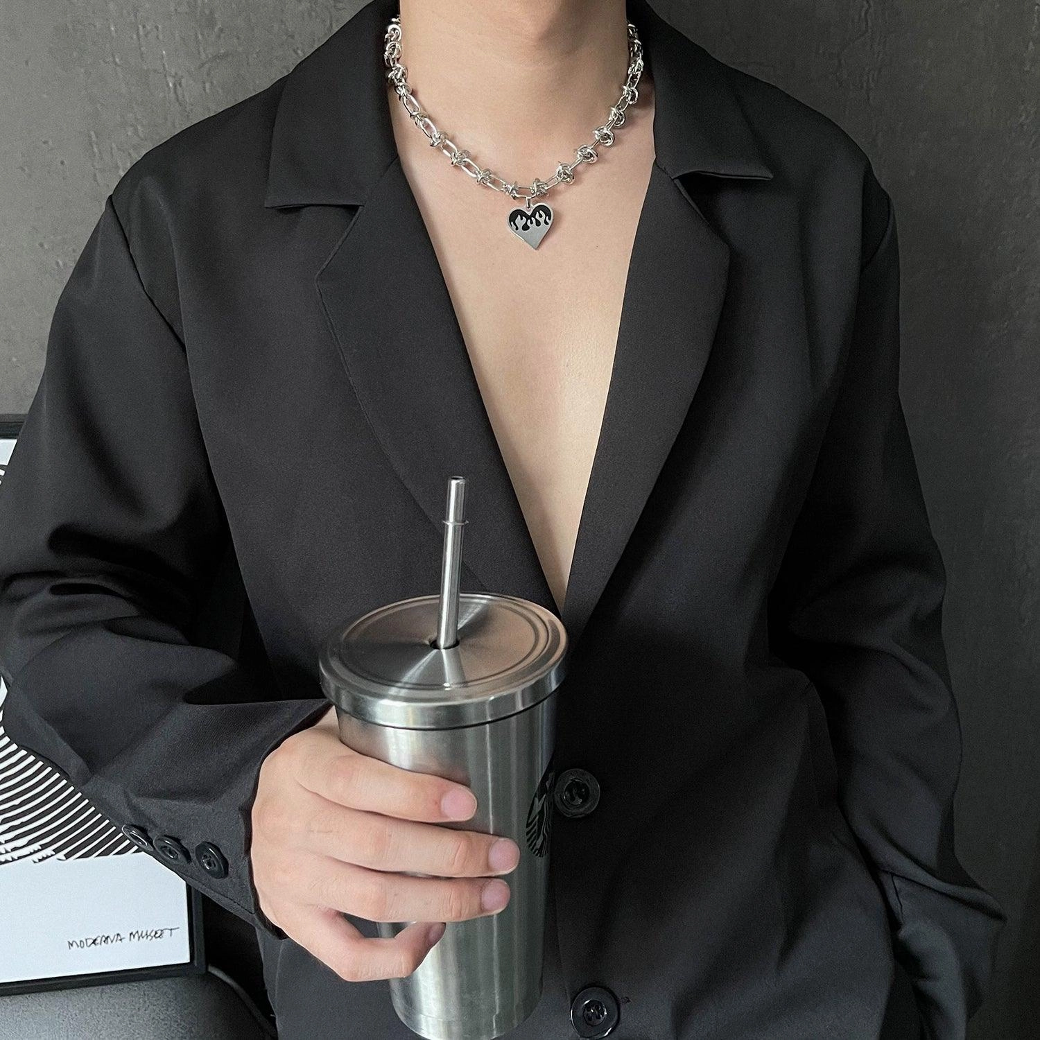 Hip Hop Dark Wind Collar Chain Male
