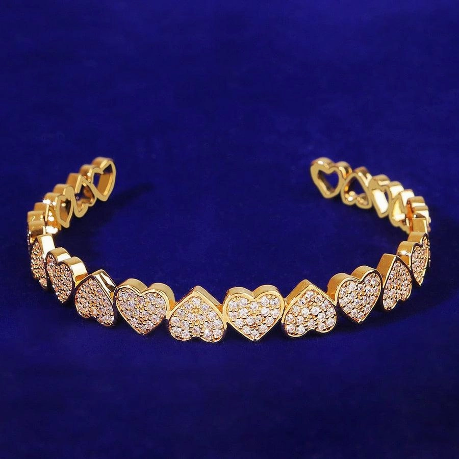 Hip Hop Jewelry For Men And Women Real Gold Plated Love Bracelet 