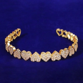 Hip Hop Jewelry For Men And Women Real Gold Plated Love Bracelet 