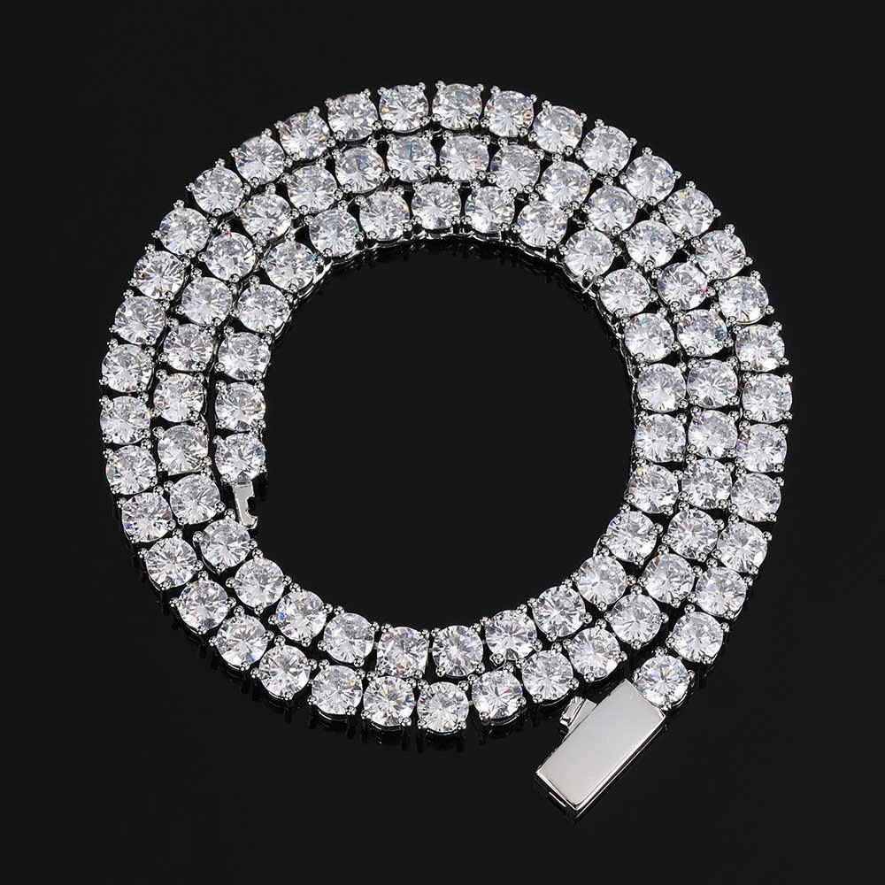 Hip Hop Spring Buckle Single Row Tennis Chain Bracelet