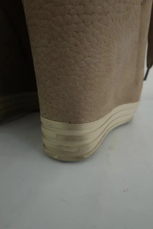 Hogan Rebel Wedge Sneakers Beige Leder Größe 39.5 Schnürer High Top