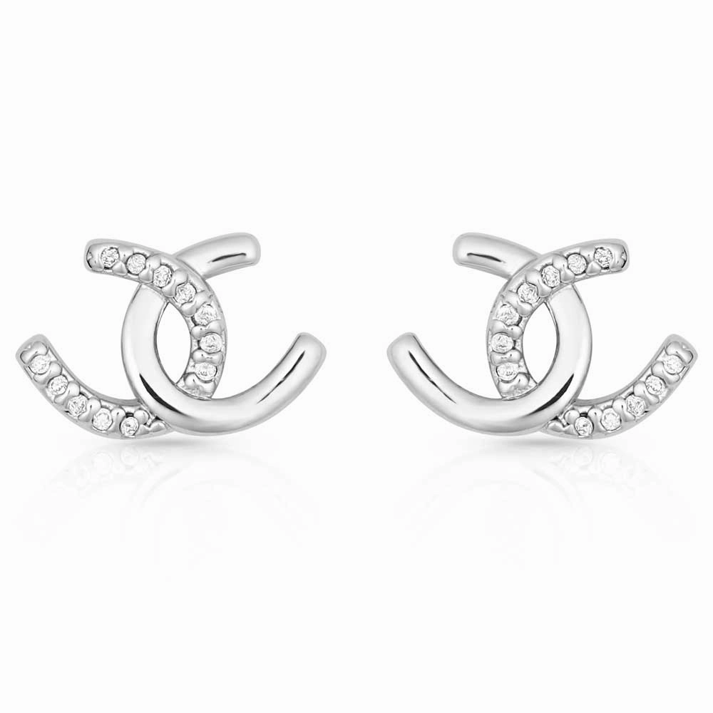 Horseshoe Happiness Post Earrings texture-rose-gold  