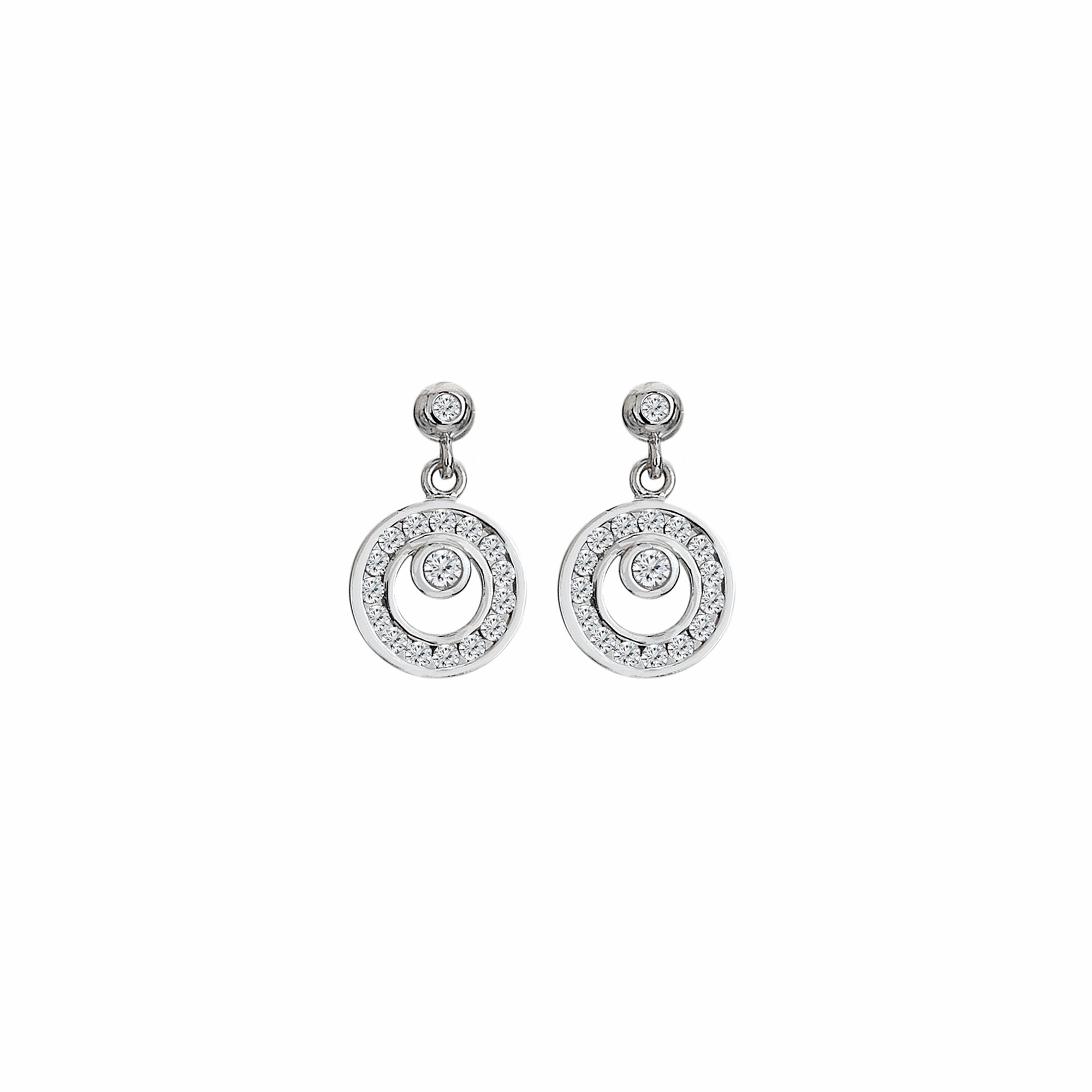 Hot Diamonds Orbit White Topaz Drop Earrings DE744 ear-earrings  