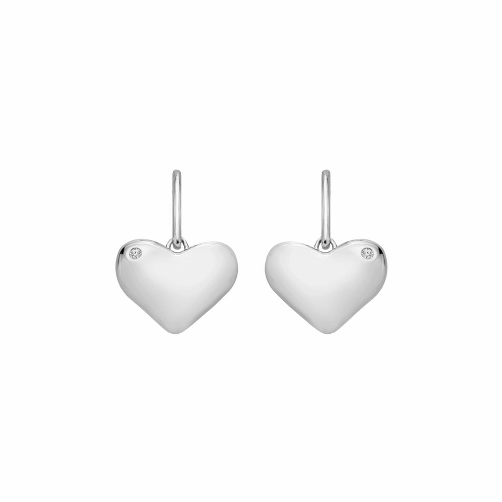 Hot Diamonds Silver Heart Drop Earrings DE780 ear-earrings  