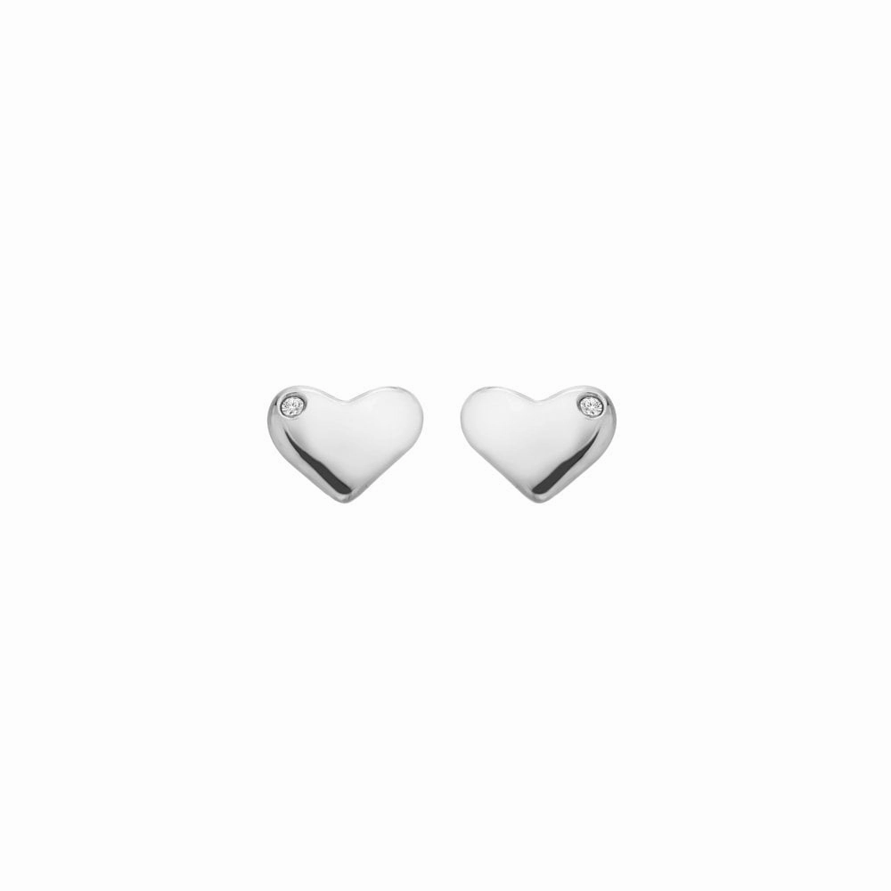 Hot Diamonds Silver Heart Stud Earrings DE779 ear-earrings  