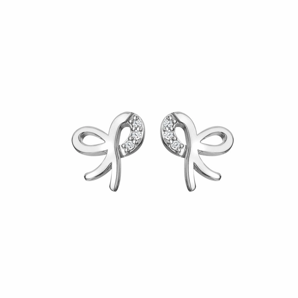 Hot Diamonds Silver Ribbon Earrings DE730 ear-earrings  