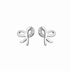 Hot Diamonds Silver Ribbon Earrings DE730 ear-earrings  