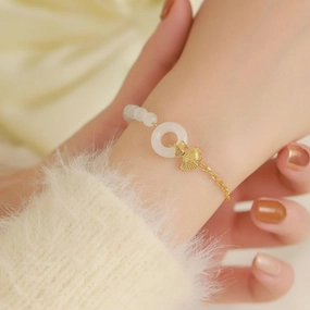 Hotan Jade Sterling Silver Bracelet Girl 