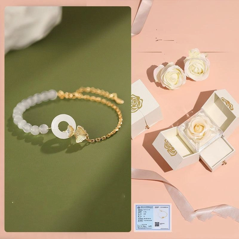 Hotan Jade Sterling Silver Bracelet Girl