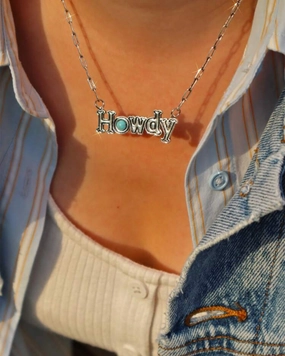 Howdy Stone Necklace texture-rose-gold  