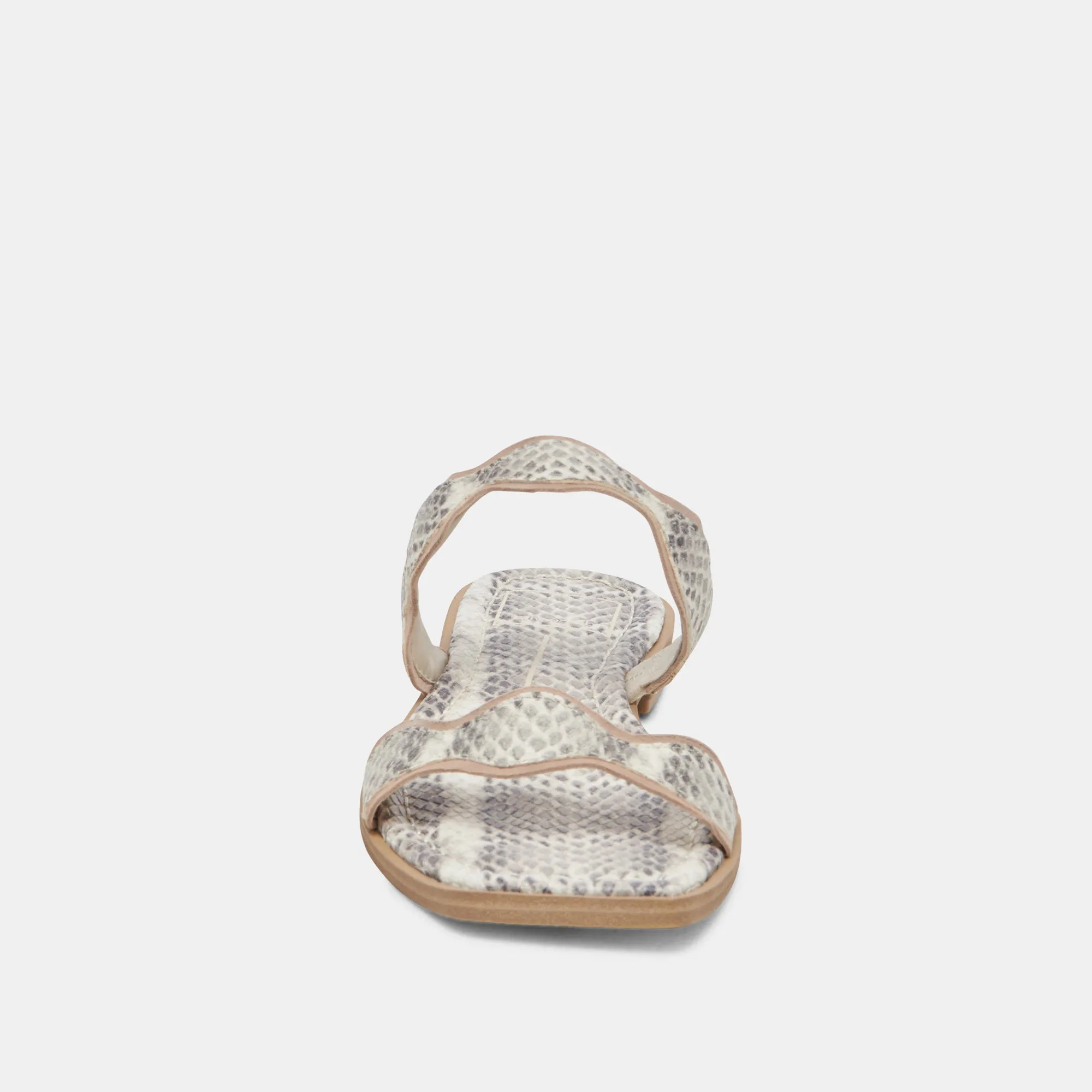 ILVA SANDALEN GRAU WEIß GEPRÄGTES LEDER