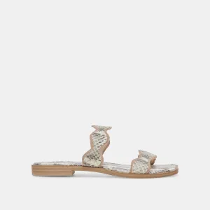 ILVA SANDALEN GRAU WEIß GEPRÄGTES LEDER