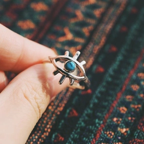 India Custom 925 Sterling Silver Ins Turquoise Ring 