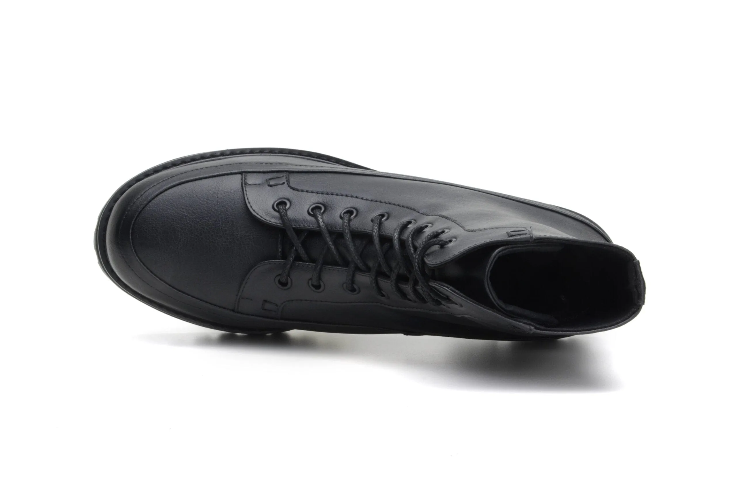 Ingmar Unisex Vegane Leder-Schnürstiefel | Schwarz