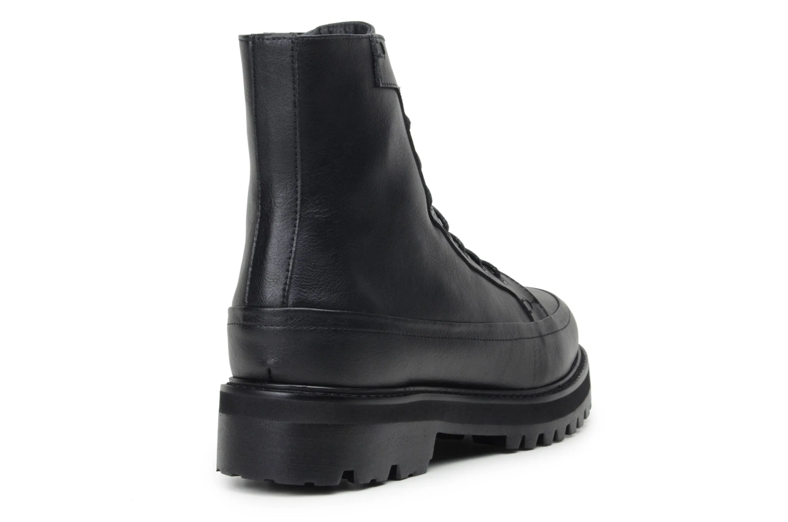 Ingmar Unisex Vegane Leder-Schnürstiefel | Schwarz