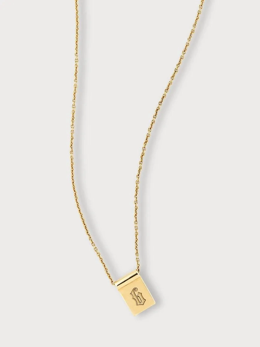 Initial tag necklace