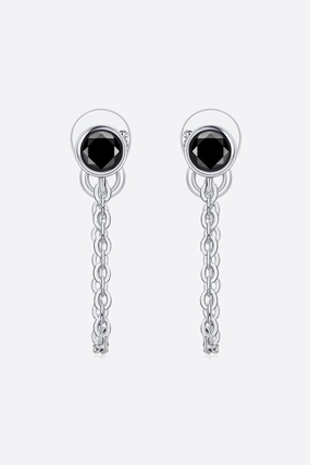 Inlaid Moissanite Chain Earrings 