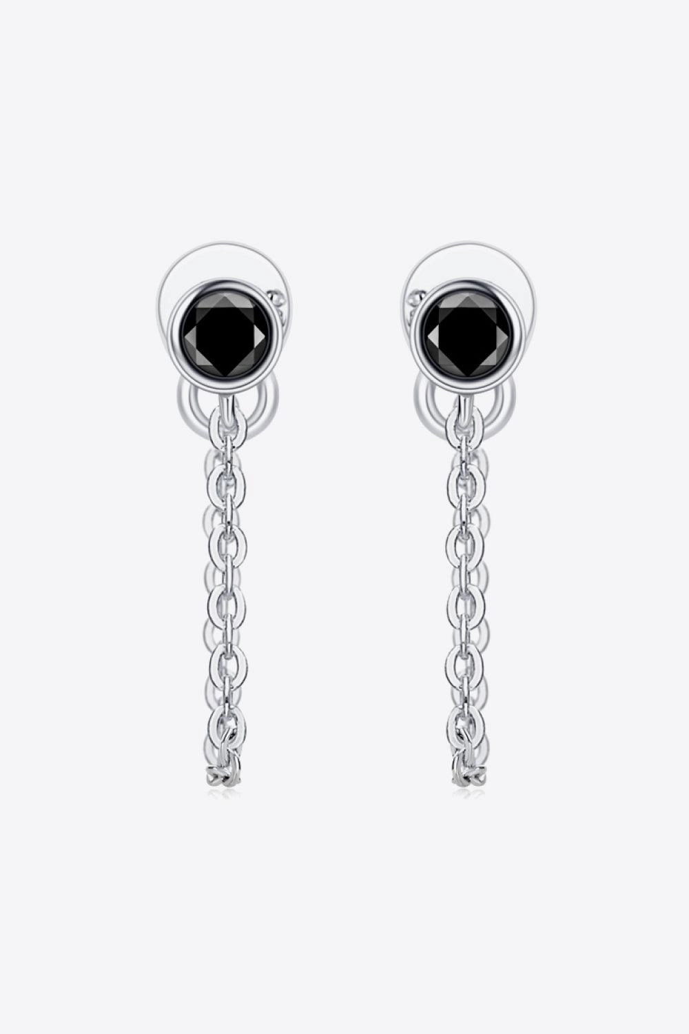 Inlaid Moissanite Chain Earrings 