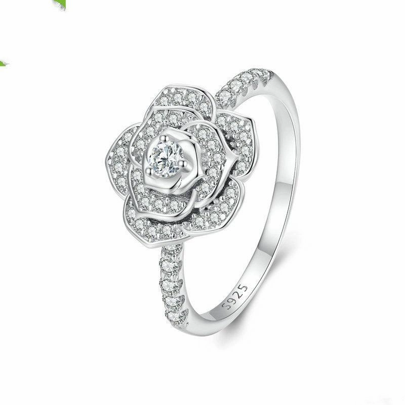 Inlaid Zircon Rose Wedding Ring Advanced Luxury Style Bracelet