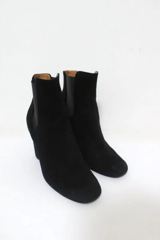 IRO Stiefeletten Eidem Schwarz Wildleder Größe 37 High Heel Chelsea Boots