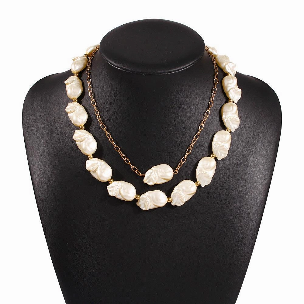 Irregular Pearl Necklace for Holiday Style
