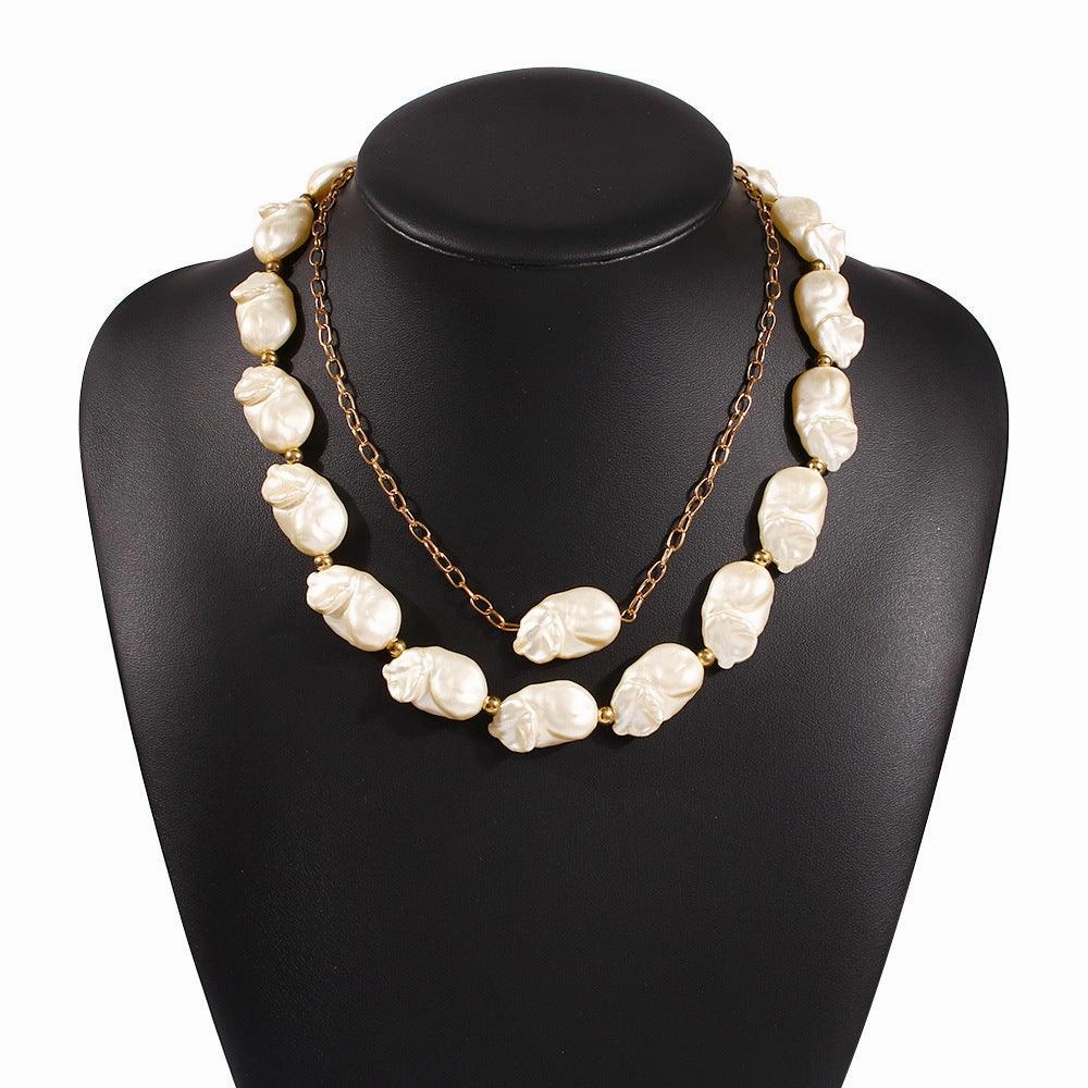 Irregular Pearl Necklace for Holiday Style