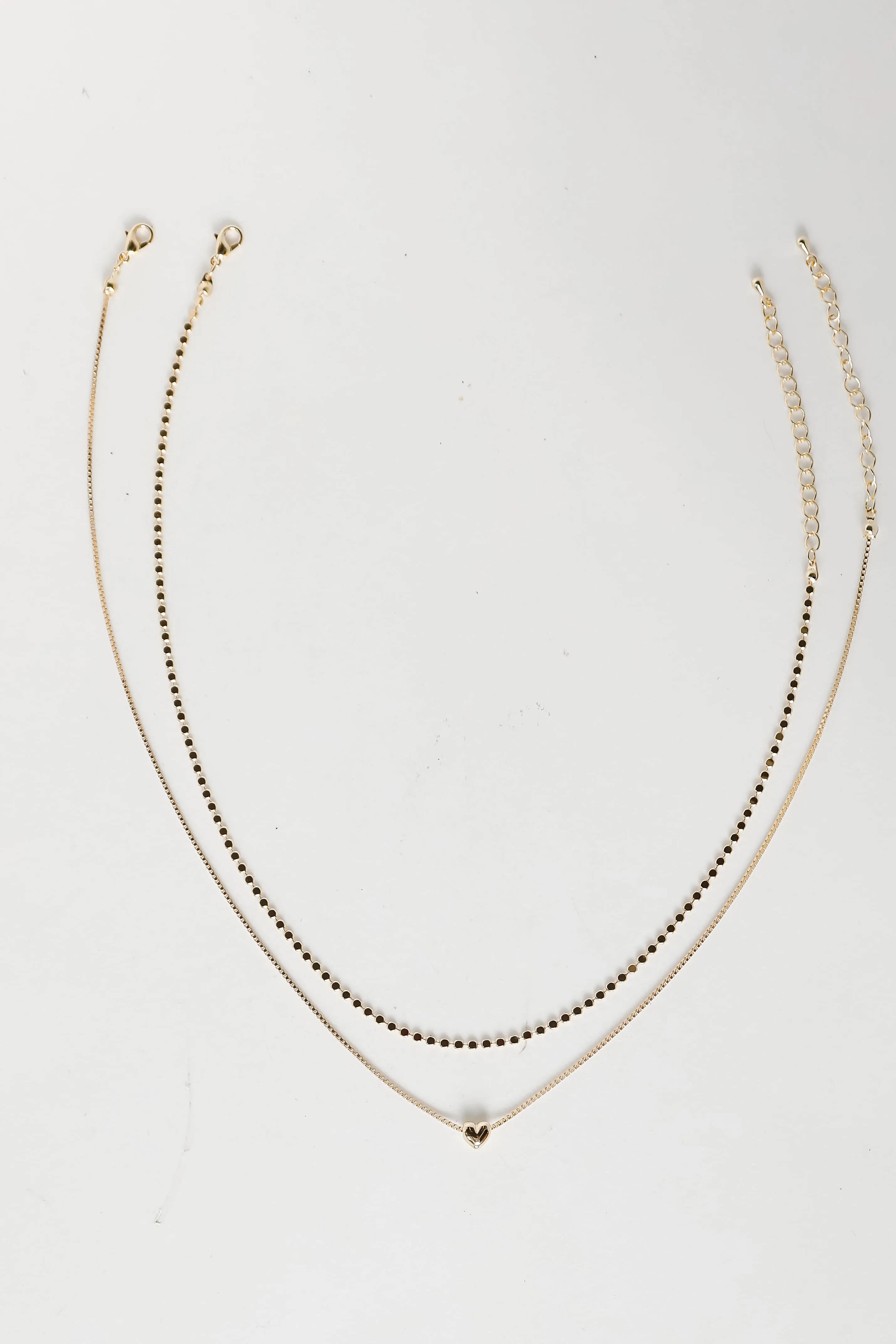 Isabella Gold Heart Charm Layered Necklace