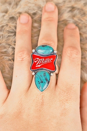 It's Beer Time Turquoise Ring texture-rose-gold  