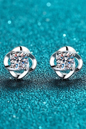 It's Your Day Moissanite Rhodium-Plated Stud Earrings 
