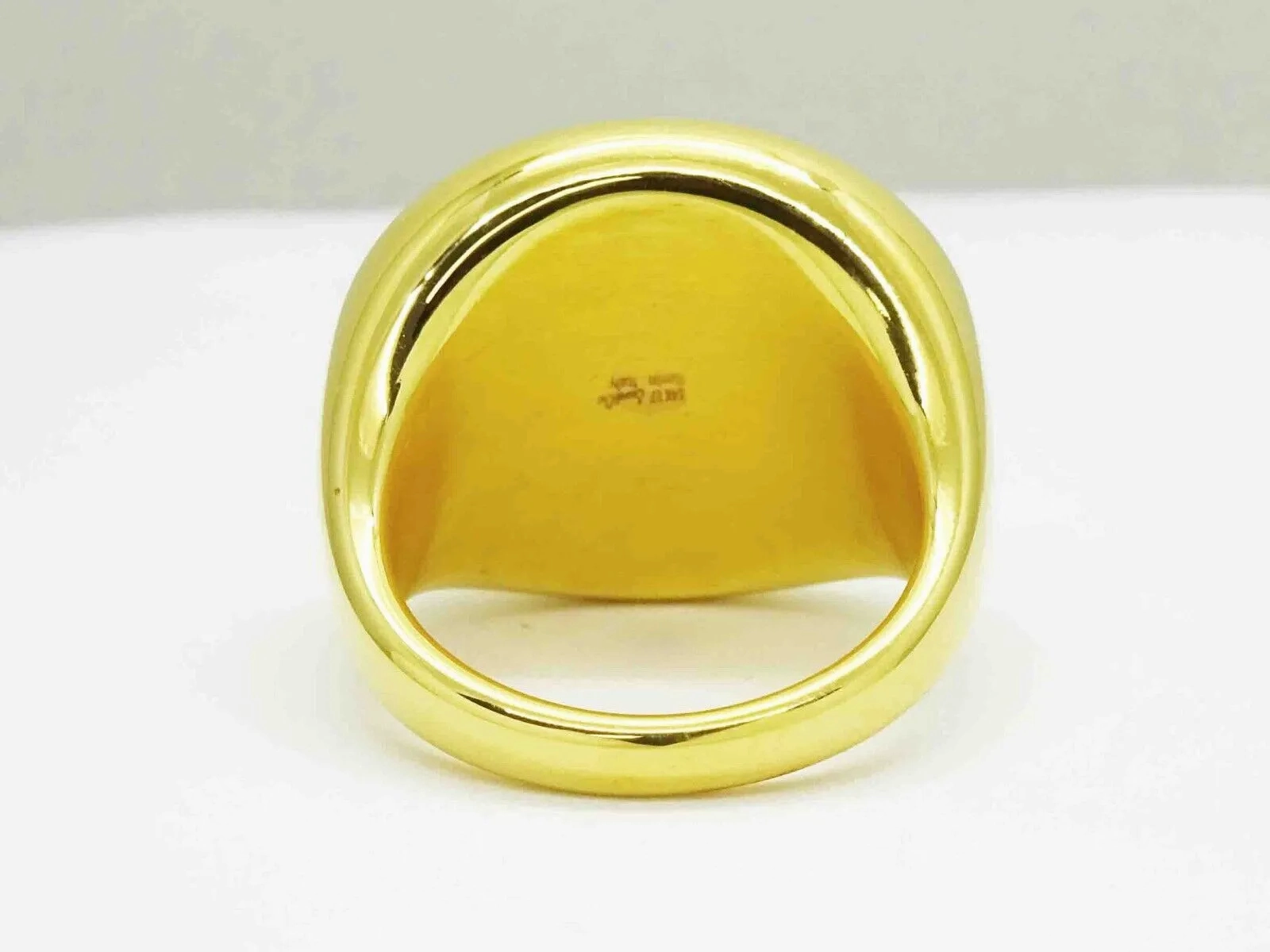 Italian Designer Soave Oro Statement Ring 14k Gold Electroform Resin Size 9.25