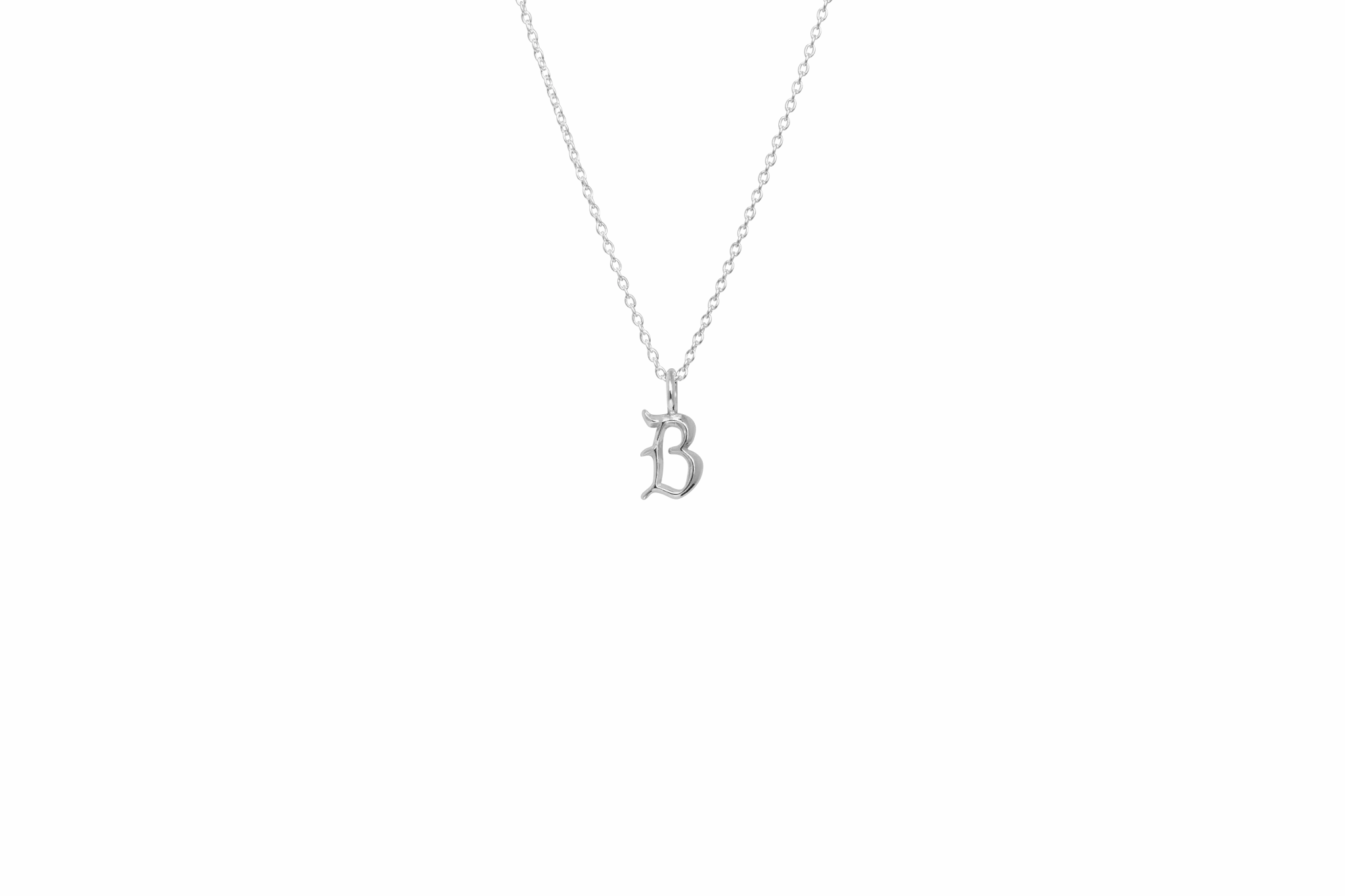 IX B Letter Silver Pendant