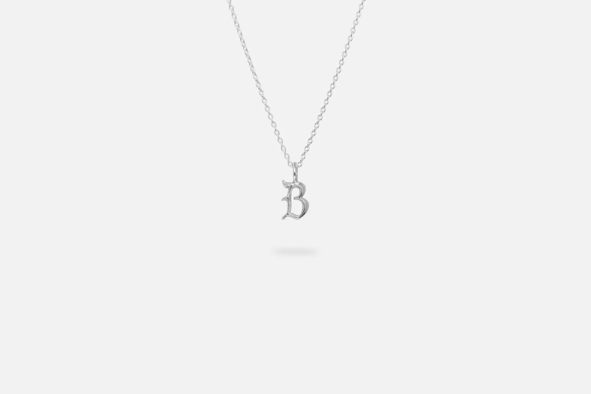 IX B Letter Silver Pendant