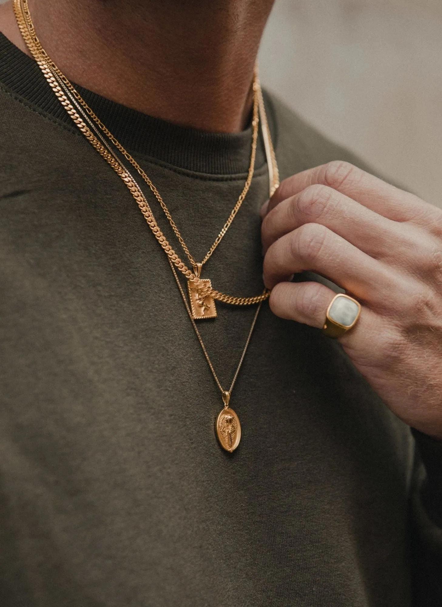 IX Curb Gold Plated Necklace