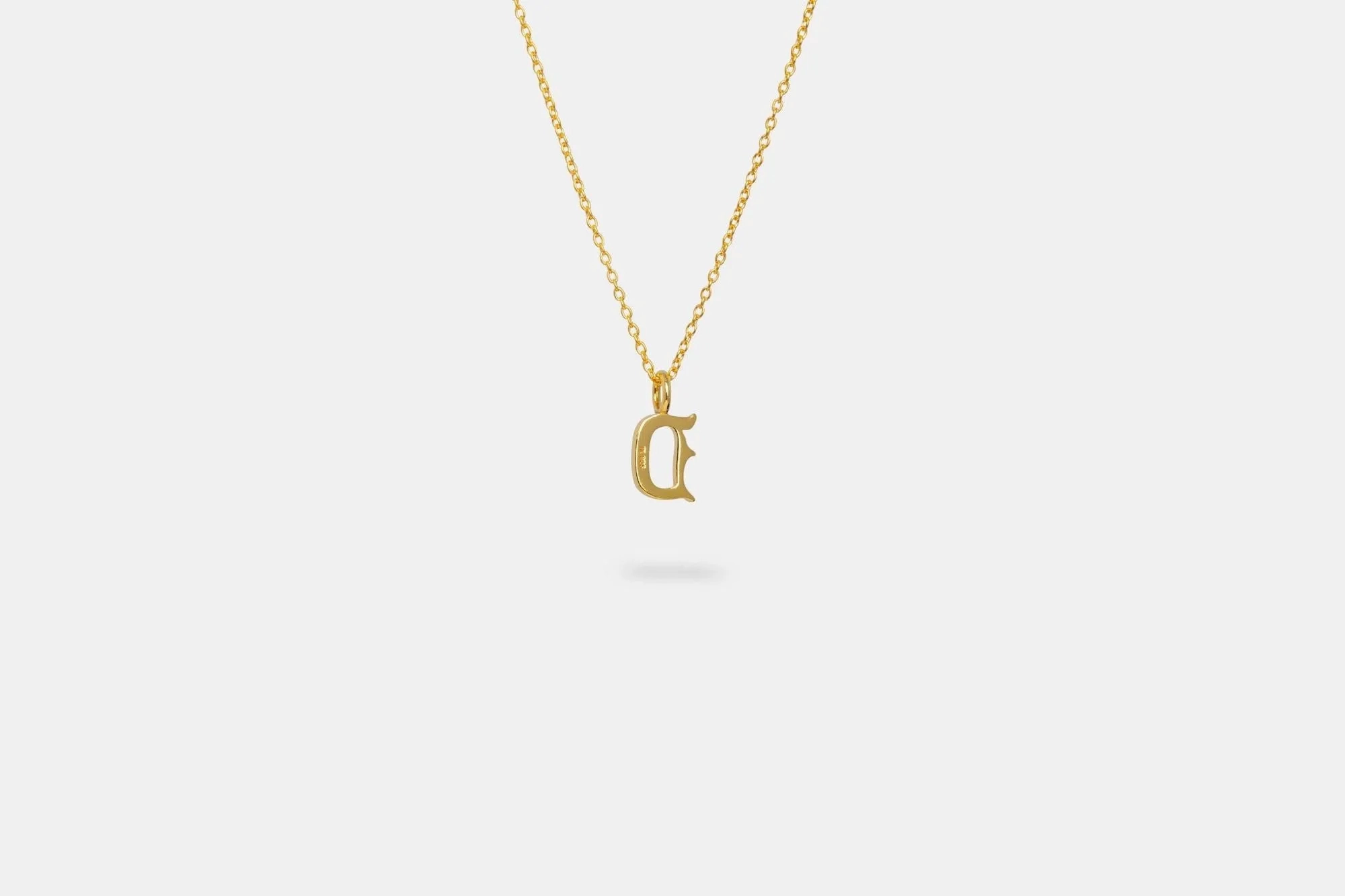 IX D Letter 22K Gold Plated Pendant