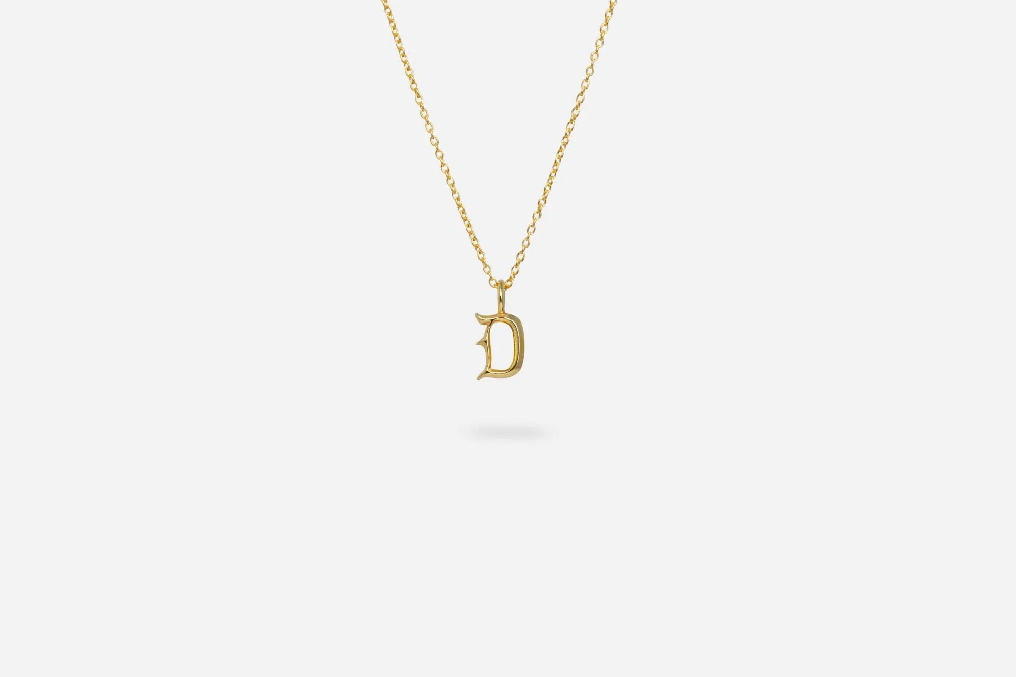IX D Letter 22K Gold Plated Pendant