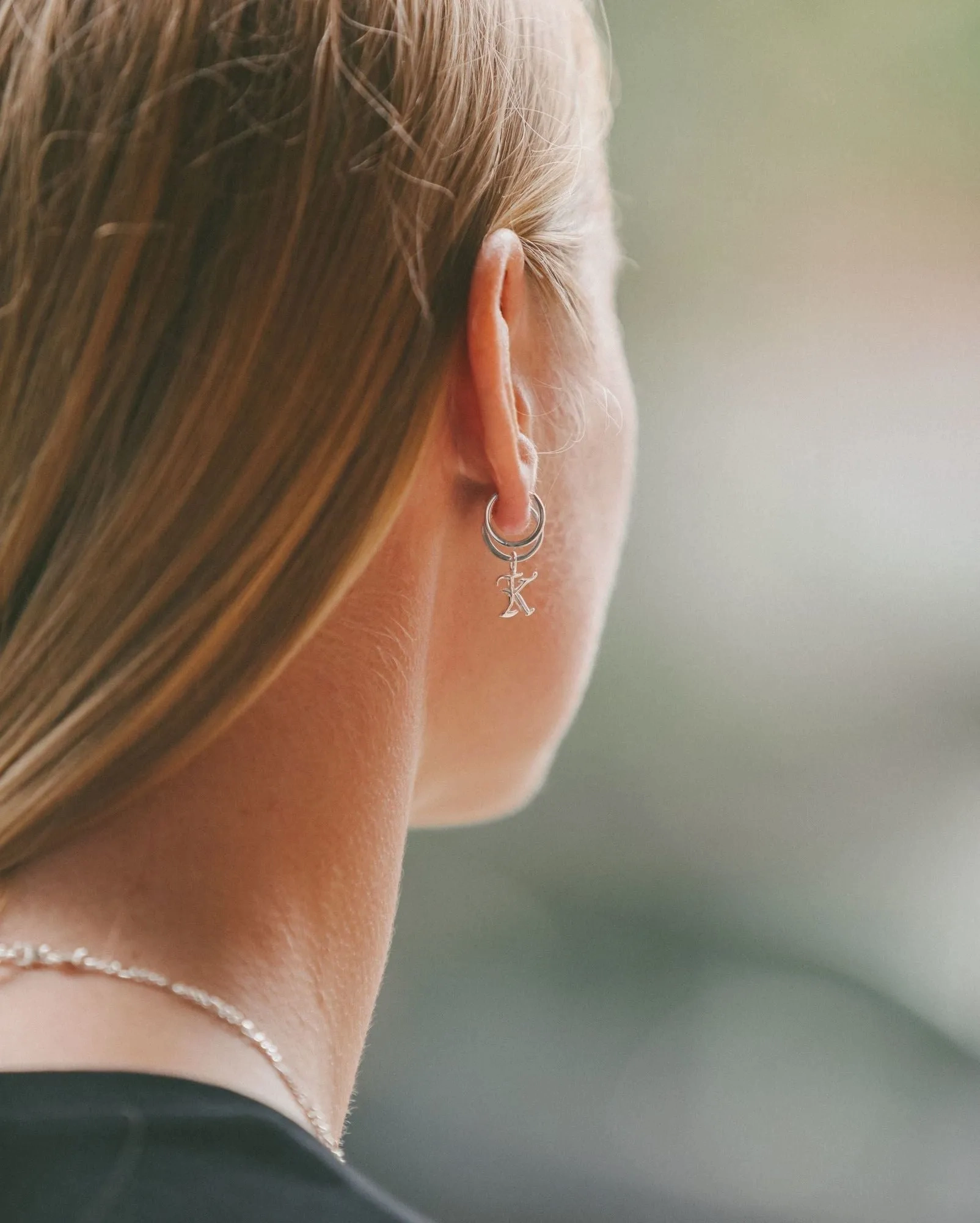 IX K Letter Silver Pendant